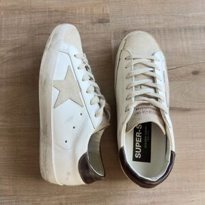 Golden Goose Super Star Private EDT White Brown Beige Sneaker